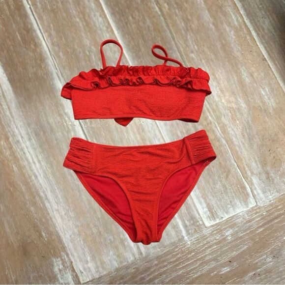 GB Girls Red Ruffle Bikini Size 12 - Picture 4 of 7